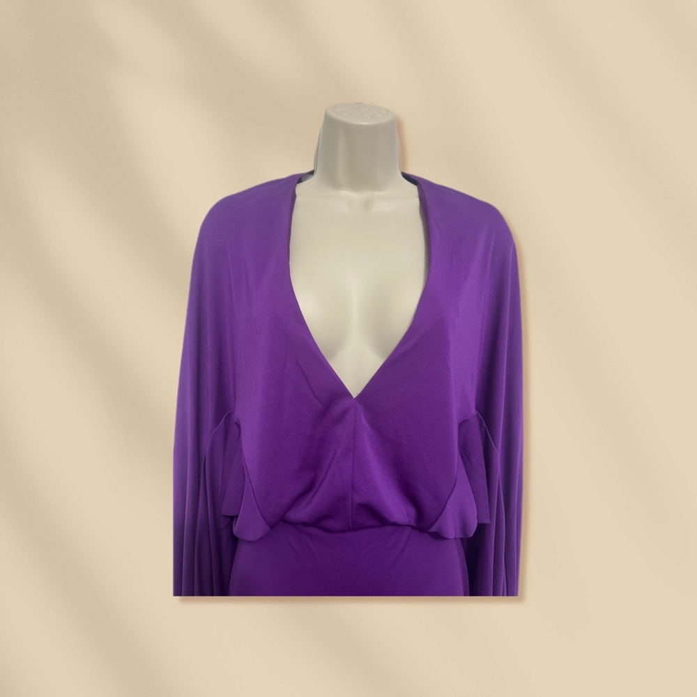 Yves Saint Laurent Vibrant Purple Long Sleeve Dress - Picture 4 of 11